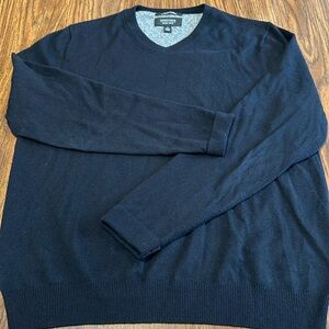 Nordstrom Cashmere Cotton Blend Men’s Black V-Neck Sweater Size Small
